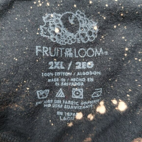 Bleach Dyed Fruit Of The Loom 2XL "Bone Daddy" Cotton T-Shirt - Picture 2 of 3